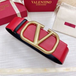 Valentino VLogo Cintura reversibile 70mm vitello nera e rossa