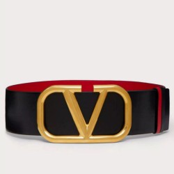 Valentino VLogo Cintura reversibile 70mm vitello nera e rossa