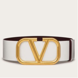 Valentino VLogo Cintura reversibile 70mm vitello bianca e nera