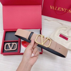 Valentino VLogo Cintura reversibile 40mm vitello beige e nera