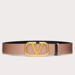 Valentino VLogo Cintura reversibile 40mm vitello beige e nera