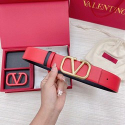 Valentino VLogo Cintura reversibile 40mm vitello nera e rossa