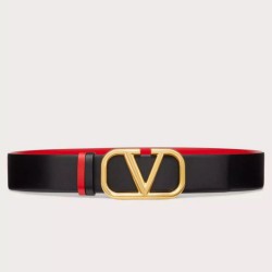 Valentino VLogo Cintura reversibile 40mm vitello nera e rossa
