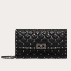 Valentino Rockstud Spike Chain Clutch Agnello Crespo