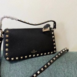 Valentino Rockstud Piccolo Crossbody Borsa Nero Vitello Granulato