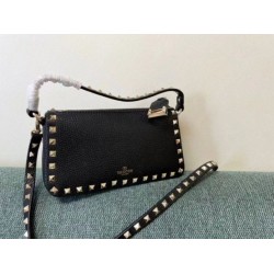 Valentino Rockstud Piccolo Crossbody Borsa Nero Vitello Granulato