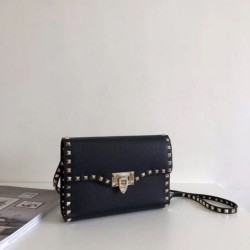 Valentino Rockstud Piccolo Crossbody Borsa Nero Granulato