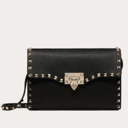 Valentino Rockstud Piccolo Crossbody Borsa Nero Granulato
