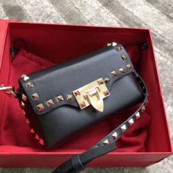 Valentino Mini Rockstud Crossbody Borsa Nero Vitello