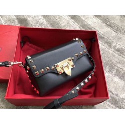 Valentino Mini Rockstud Crossbody Borsa Nero Vitello