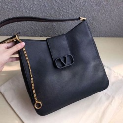Valentino Vsling Hobo Borsa Nero Vitello Granato
