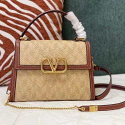 Valentino Piccolo Vsling HandBorsa Chevron Raffia