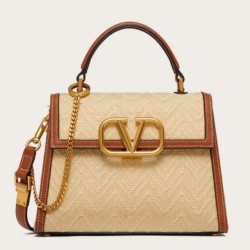 Valentino Piccolo Vsling HandBorsa Chevron Raffia