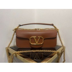 Valentino Loco Grande Borsa A Tracolla Marrone Vitello Valentino Loco Grande Borsa A Tracolla Marrone Vitello