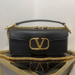 Valentino Loco Grande Borsa A Tracolla Nero Vitello