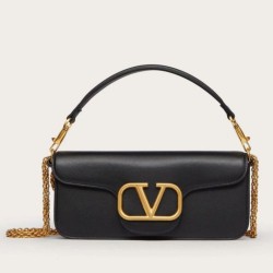 Valentino Loco Grande Borsa A Tracolla Nero Vitello