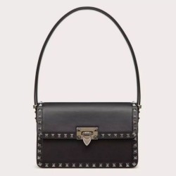 Valentino Rockstud23 Borsa a tracolla vitello nera