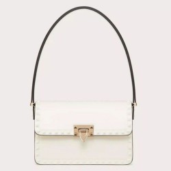 Valentino Rockstud23 Borsa a tracolla vitello bianca
