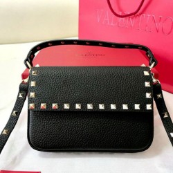 Valentino Rockstud Pouch Borsa Nero Granulato