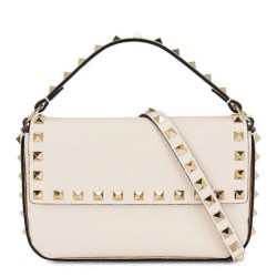 Valentino Rockstud Pouch Borsa Bianco Granulato
