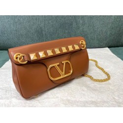 Valentino Stud Sign Borse a tracolla Marrone Nappa