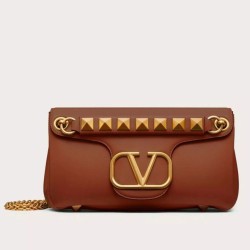 Valentino Stud Sign Borse a tracolla Marrone Nappa