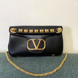 Valentino Stud Sign Borse a tracolla Nero Nappa