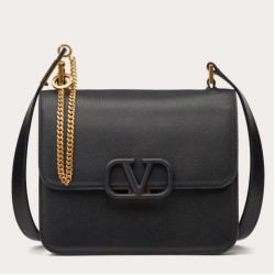 Valentino Vsling Grande Borse a tracolla Nero Vitello Granulato