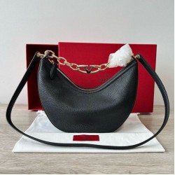 Valentino VLogo Moon Piccolo Hobo Borsa con catena Nero