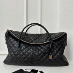 Borsa da viaggio Saint Laurent Es Giant trapuntata nera