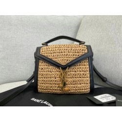 Borsa Saint Laurent Cassandra Mini Top Handle rafia Borsa Saint Laurent Cassandra Mini Top Handle rafia
