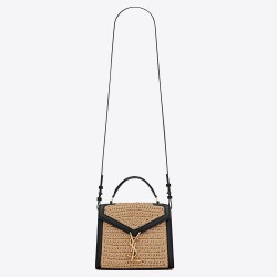 Borsa Saint Laurent Cassandra Mini Top Handle rafia