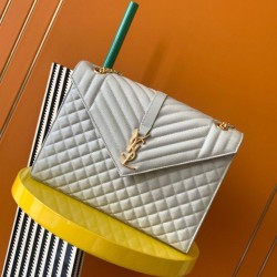 Borsa grande Saint Laurent Envelope matelassé bianca Borsa grande Saint Laurent Envelope matelassé bianca