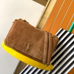 Saint Laurent Jamie 4.3 Piccolo Borsa Brown Suede Calfskin