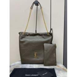 Borsa Saint Laurent Jamie 4.3 Pochon agnello verde kaki