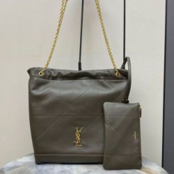Borsa Saint Laurent Jamie 4.3 Pochon agnello verde kaki