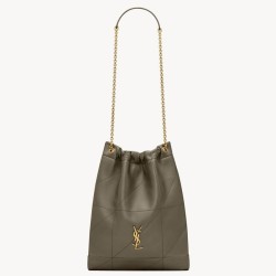 Borsa Saint Laurent Jamie 4.3 Pochon agnello verde kaki
