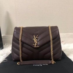 Borsa piccola Saint Laurent Loulou matelassé bordeaux