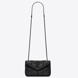 Borsa Saint Laurent So Nero Puffer Toy agnello nera