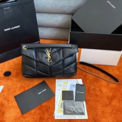 Borsa piccola Saint Laurent Loulou matelassé noir Borsa piccola Saint Laurent Loulou matelassé noir