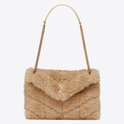 Borsa Saint Laurent Loulou piccola montone beige