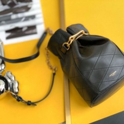 Borsa Saint Laurent Le Maillon Hook Bucket agnello nera