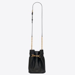 Borsa Saint Laurent Le Maillon Hook Bucket agnello nera