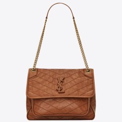 Borsa Saint Laurent Niki media vitello marrone