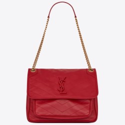 Borsa media Saint Laurent Niki agnello rossa
