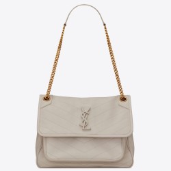 Borsa media Saint Laurent Niki agnello bianca