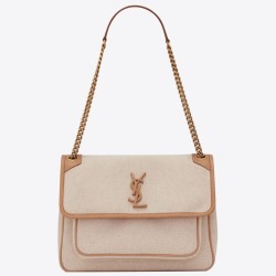 Borsa media Saint Laurent Niki tela di cotone