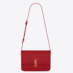 Borsa media Saint Laurent Solferino vitello rossa