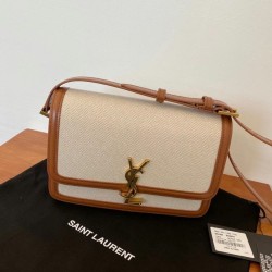 Borsa Saint Laurent Solferino media tela con vitello