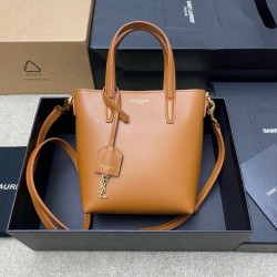 Borsa shopping Saint Laurent Mini Toy vitello marrone